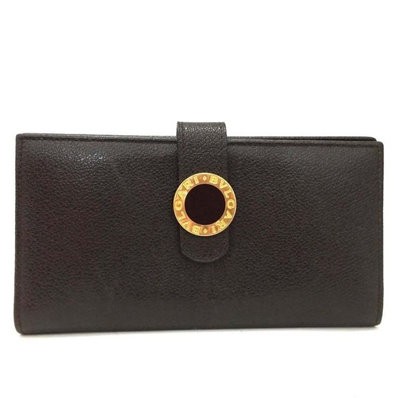 BVLGARI Handbags - BVLGARIB-zero Logos Leather Long Bifold Wallet